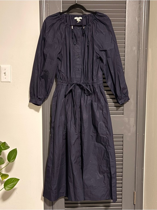 Free Assembly Dresses & Skirts - Free Assembly Gathered Neck Cotton Maxi Dress Navy Size M